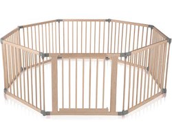 Tweelingbox voor baby's - Indivueel instelbare speelbox van hout met deur - 8 elementen - Veiligheidshek