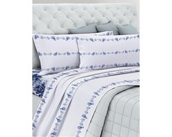 Tweepersoons Dekbedovertrekset 100% Katoen Ademend OEKO-TEX Gecertificeerd Blauw