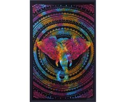 Tweepersoons Katoenen Sprei- Olifantenkop - Wanddoek - Wandkleed - Bedsprei - 230x200cm