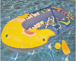 tweepersoons opblaasboot - rubberboot - bootset met 2 peddels en 1 pomp 193 x 116 cm.