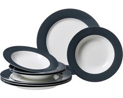 Tweepersoons tafelservies, 8-delig, antraciet - ideaal voor jouw eettafel