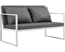 Tweepersoons tuinbank tuin tweezitsbank 70x114x60 cm wit