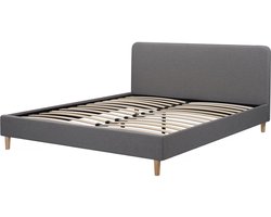 Tweepersoonsbed 160 x 200 cm bed stof textiel "Louise" - Grijs