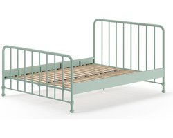 Tweepersoonsbed Bronxx metaal 160x200 - mat olijfgroen