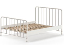 Tweepersoonsbed Bronxx metaal 160x200 - mat wit