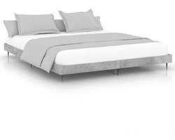 Tweepersoonsbed | Dubbelbed | Volwassenenbed | Bedframe bewerkt hout betongrijs 200x200 cm