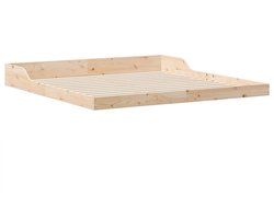 Tweepersoonsbed | Dubbelbed | Volwassenenbed | Bedframe Bruin 180 x 210 cm Massief grenenhout