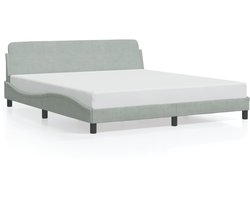 Tweepersoonsbed | Dubbelbed | Volwassenenbed | Bedframe "Dover" 180x200 cm fluweel lichtgrijs