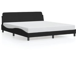 Tweepersoonsbed | Dubbelbed | Volwassenenbed | Bedframe "Dover" 180x200 cm fluweel zwart