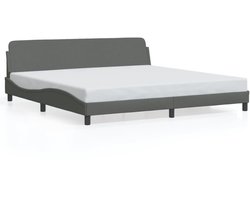 Tweepersoonsbed | Dubbelbed | Volwassenenbed | Bedframe "Dover" stof donkergrijs 200x200 cm