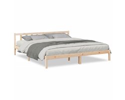 Tweepersoonsbed | Dubbelbed | Volwassenenbed | Bedframe extra lang zonder matras massief grenenhout 180x220 cm