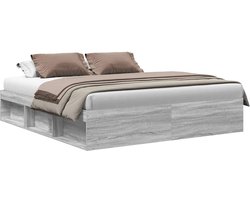 Tweepersoonsbed | Dubbelbed | Volwassenenbed | Bedframe grijs sonoma eikenkleurig 180x200 cm Super King Size