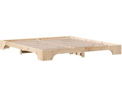 Tweepersoonsbed | Dubbelbed | Volwassenenbed | Bedframe Massief grenenhout 200 x 200 cm Massief grenenhout