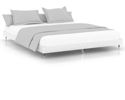 Tweepersoonsbed | Dubbelbed | Volwassenenbed | Bedframe massief hout wit 200x200 cm