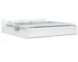 Tweepersoonsbed | Dubbelbed | Volwassenenbed | Bedframe met lades wit 180x200 cm Super King Size