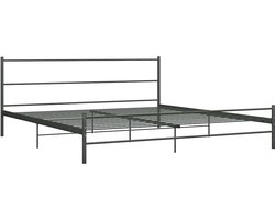 Tweepersoonsbed | Dubbelbed | Volwassenenbed | Bedframe metaal grijs 180x200 cm