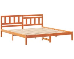Tweepersoonsbed | Dubbelbed | Volwassenenbed | Bedframe Wasbruin 200 x 200 cm Massief grenenhout
