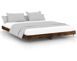 Tweepersoonsbed | Dubbelbed | Volwassenenbed | Bedframe zonder matras 200x200 cm spaanplaat gerookt eiken