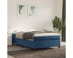 Tweepersoonsbed | Dubbelbed | Volwassenenbed | Boxspring bed 120x200 cm fluweel donkerblauw