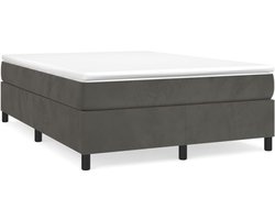 Tweepersoonsbed | Dubbelbed | Volwassenenbed | Boxspring bed 140x200 cm fluweel donkergrijs