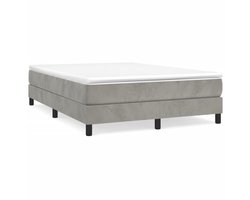 Tweepersoonsbed | Dubbelbed | Volwassenenbed | Boxspring bed 140x200 cm fluweel lichtgrijs