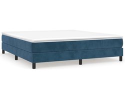 Tweepersoonsbed | Dubbelbed | Volwassenenbed | Boxspring bed 160x200 cm fluweel donkerblauw