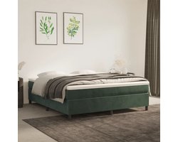 Tweepersoonsbed | Dubbelbed | Volwassenenbed | Boxspring bed 160x200 cm fluweel donkergroen