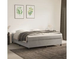 Tweepersoonsbed | Dubbelbed | Volwassenenbed | Boxspring bed 180x200 cm fluweel lichtgrijs
