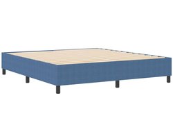 Tweepersoonsbed | Dubbelbed | Volwassenenbed | Boxspring bed Blauw 180 x 200 cm Katoenen stof