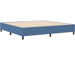Tweepersoonsbed | Dubbelbed | Volwassenenbed | Boxspring bed Blauw 200 x 200 cm Katoenen stof