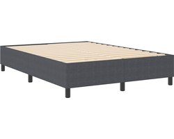 Tweepersoonsbed | Dubbelbed | Volwassenenbed | Boxspring bed Donkergrijs 140 x 190 cm Katoenen stof