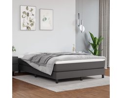 Tweepersoonsbed | Dubbelbed | Volwassenenbed | Boxspring bed kunstleer grijs 140x200 cm