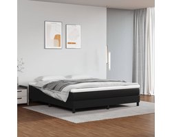 Tweepersoonsbed | Dubbelbed | Volwassenenbed | Boxspring bed kunstleer zwart 160x200 cm