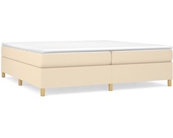 Tweepersoonsbed | Dubbelbed | Volwassenenbed | Boxspring bed stof crèmekleurig 200x200 cm