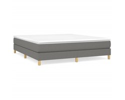 Tweepersoonsbed | Dubbelbed | Volwassenenbed | Boxspring bed stof donkergrijs 160x200 cm