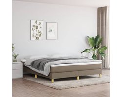 Tweepersoonsbed | Dubbelbed | Volwassenenbed | Boxspring bed stof taupe 180x200 cm