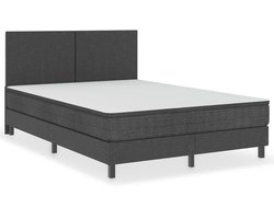 Tweepersoonsbed | Dubbelbed | Volwassenenbed | Boxspringframe stof grijs 140x200 cm
