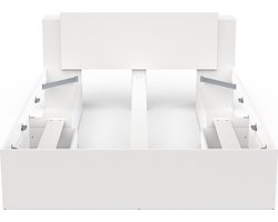 Tweepersoonsbed Liva - 160x200cm - met opbergruimte - wit - CBA - Bedden met lades - Wit - Melamine; Spaanplaat - Bedden met lades - Tweepersoons - Normaal bed