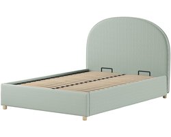 Tweepersoonsbed Maeva - 140x200cm - met opbergruimte - groen - Vipack - Kofferbedden - Groen - Hout; Polyester - Kofferbedden - Tweepersoons - Normaal bed