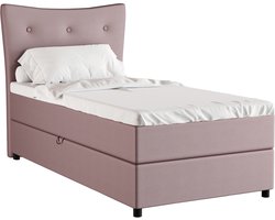 Tweepersoonsbed NEVADA / Eenpersoonbed 100 x 200 cm met hoogwaardige Bonell-matras en topper