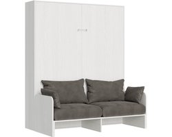 Tweepersoonsbed Sofà Kentaro verticaal opklapbaar wit essen (ALESSIA 20)