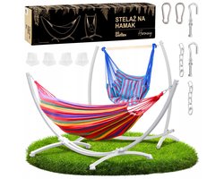 Tweepersoonshangmat Standaard 250kg - Wit Metaal, 2-in-1 Stoel