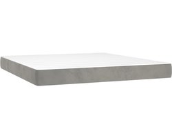 Tweepersoonsmatras | Pocketveringmatras 160x200x20 cm fluweel lichtgrijs