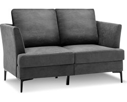 Tweezitsbank, 2-zits, modern, stoffen sofa, gestoffeerd, sofa, grijs, voor 2-3 personen, loungesofa bank in de woonkamer, slaapkamer