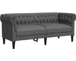 Tweezitsbank | 2-zitsbank Chesterfield-stijl stof donkergrijs