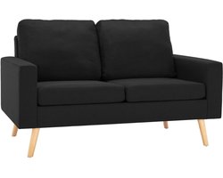 Tweezitsbank | 2-zitsbank stof zwart