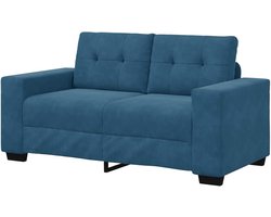 Tweezitsbank - Bankje bank - Ontspannen Zitten - Zachte fluwelen stof - 160 cm breed - Blauw