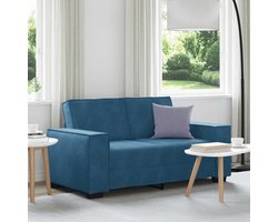Tweezitsbank - Bankstel - Ontspannen Zitten - Brede Armleuningen - 160 x 78 x 84 cm - Blauw