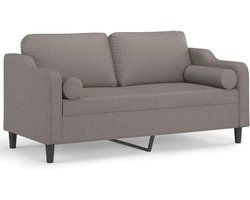 Tweezitsbank Stof - Loungebank Woonkamer - Comfortabel Zitten - Inclusief Sierkussens - 140 cm Breed - Taupe