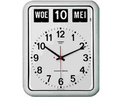 Twemco BQ12 - Klok - Rechthoekig - Kunststof - 30x38 cm - Wit